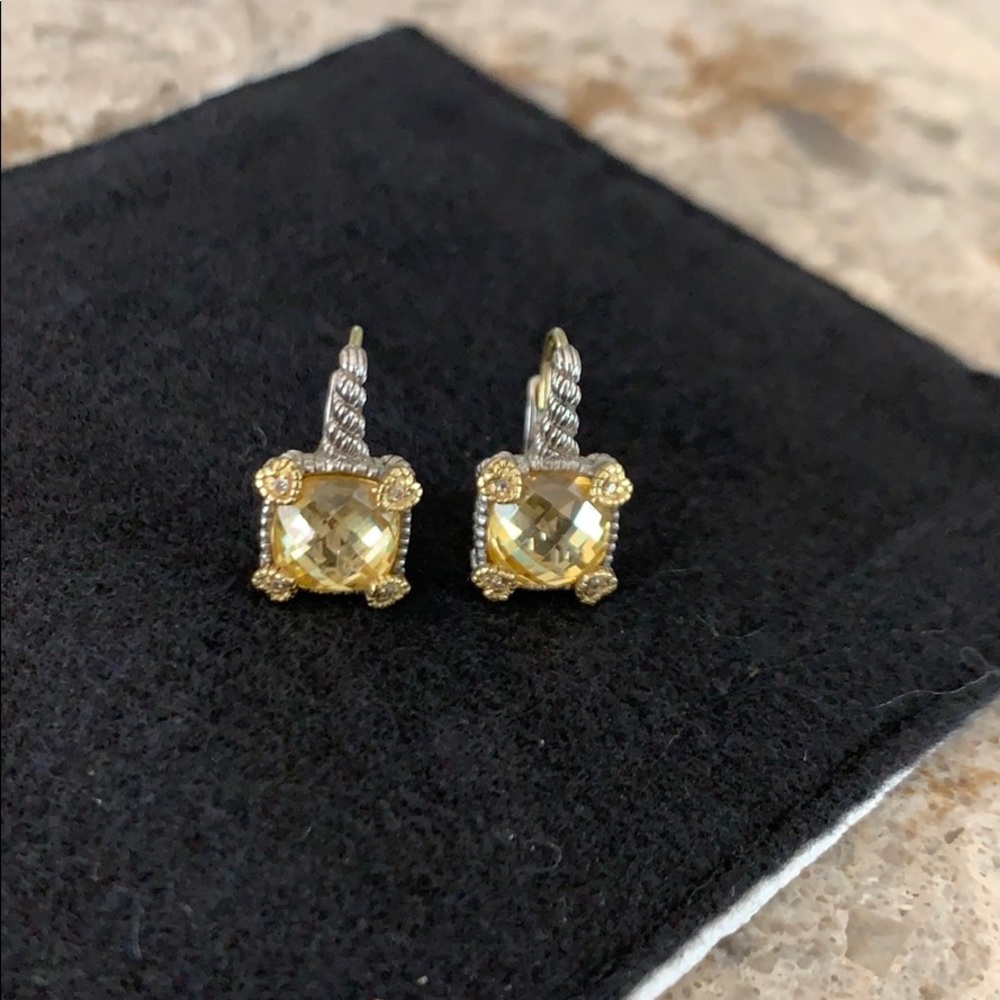 Judith Ripka Sterling Silver & 18K Canary Earring